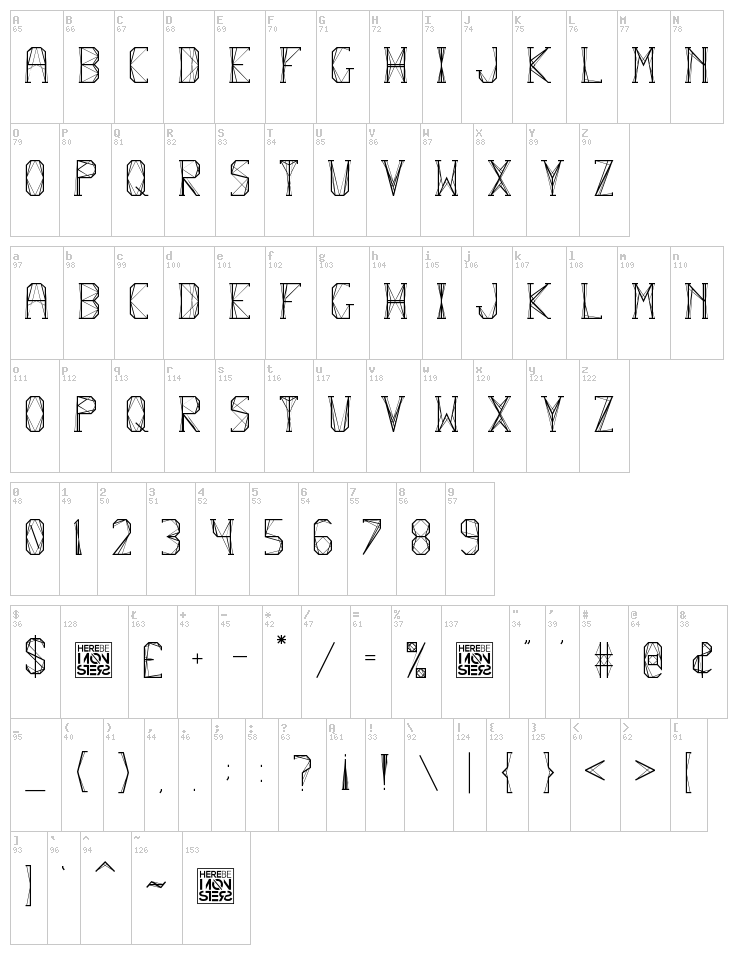 Flexure font map